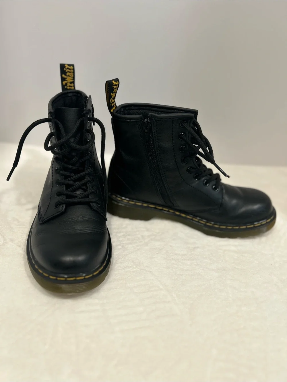 Dr. Martens 1460 J Softy T Black Leather Boots Kids US 3 EU 34